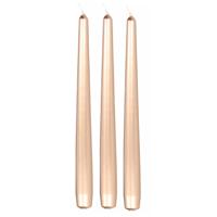 Enlightening Candles Dinerkaarsen - 12x stuks - licht goud - 8 branduren - 25 cm - kandelaar kaarsen