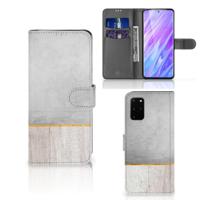 Samsung Galaxy S20 Plus | Book Style Case | Wood Concrete | Portemonnee hoesje