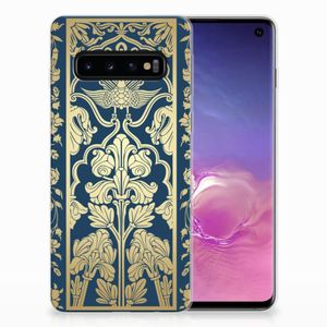 Samsung Galaxy S10 TPU Case Beige Flowers