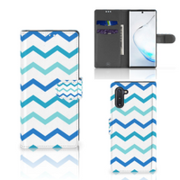 Samsung Galaxy Note 10 Telefoon Hoesje Zigzag Blauw