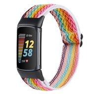 FitBit Charge 5 & 6 Elastische solo loop nylon bandje - Multicolor