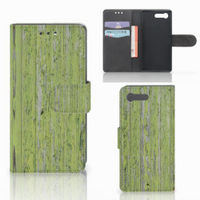 Sony Xperia X Compact Book Style Case Green Wood