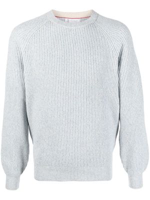 Brunello Cucinelli pull en maille à col rond - Bleu