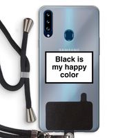 Black is my happy color: Samsung Galaxy A20s Transparant Hoesje met koord Black is my happy color: Samsung Galaxy A20s Transparant Hoesje met koord