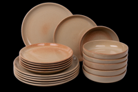 18 delige serviesset - 6 persoons - Maia - zandkleurig - Portugees stoneware