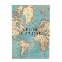 Notitieboekje schrift A5 met vintage wereldkaart | Sass & Belle - thumbnail