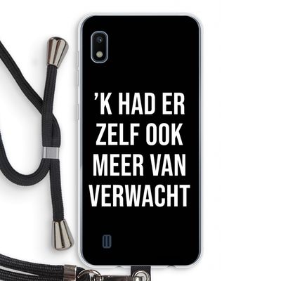 Meer verwacht - Zwart: Samsung Galaxy A10 Transparant Hoesje met koord