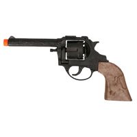 Cowboy speelgoed revolver/pistool metaal 12 schots plaffertjes