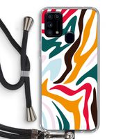 Colored Zebra: Samsung Galaxy M31 Transparant Hoesje met koord Colored Zebra: Samsung Galaxy M31 Transparant Hoesje met koord