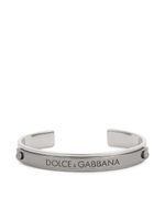 Dolce & Gabbana bracelet torque à logo gravé - Argent