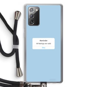 Reminder: Samsung Galaxy Note 20 / Note 20 5G Transparant Hoesje met koord