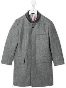 Thom Browne Kids manteau Melton en laine à fermeture dissimulée - Gris