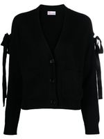 RED Valentino bow-embellished V-neck cardigan - Noir