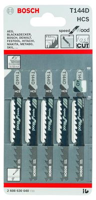 Bosch Accessoires 5x Speed voor hout decoupeerzaagblad T144D - 2608630040