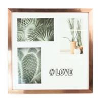 Fotolijst 4 fotos met passe partout koperkleurig 10 x 15 cm | 6 stuks