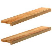 Vensterbanken 2 st 90x15x2 cm massief eikenhout lichtbruin