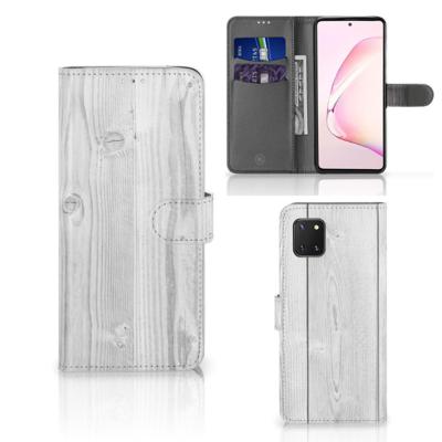 Samsung Note 10 Lite | Book Style Case | White Wood