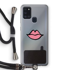 Kusje: Samsung Galaxy A21s Transparant Hoesje met koord