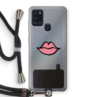 Kusje: Samsung Galaxy A21s Transparant Hoesje met koord