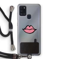 Kusje: Samsung Galaxy A21s Transparant Hoesje met koord Kusje: Samsung Galaxy A21s Transparant Hoesje met koord