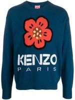 Kenzo pull Boke Flower en maille intarsia - Bleu