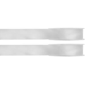 Hobby/decoratie satijnen lint - 2x - wit - 1 cm x 25 meter - cadeauverpakking - polyester