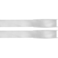 Hobby/decoratie satijnen lint - 2x - wit - 1 cm x 25 meter - cadeauverpakking - polyester