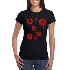 Schotwonden t-shirt zwart dames