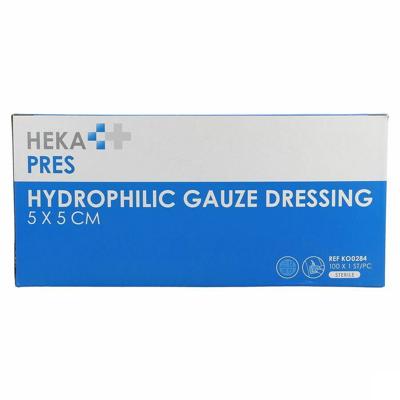 Hekapres Gaaskompr.hydrof. 5x 5cm Ster. 12l 1x100