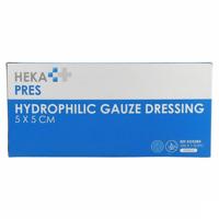 Hekapres Gaaskompr.hydrof. 5x 5cm Ster. 12l 1x100