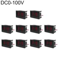10 stuks 0 36 inch 3 draden digitale Voltage Meter met Shell licht kleurendisplay maatregel Voltage: DC 0-100V (rood)