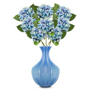 Kunstbloem Hortensia tak - 8x - Challenge - 47 cm - blauw - kunst zijdebloem - Hydrangea