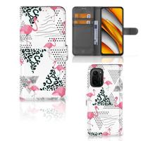 Poco F3 | Xiaomi Mi 11i | Telefoonhoesje | Met pasjeshouder | Flamingo Triangle