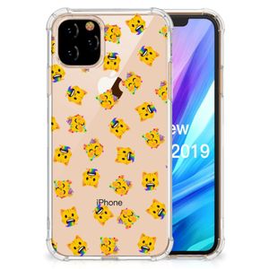 Doorzichtige Silicone Hoesje voor Apple iPhone 11 Pro Katten Emojis