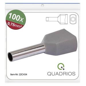 Quadrios 22C434 Dubbele adereindhulzen 0.75 mm² Deels geïsoleerd Grijs 1 set(s)