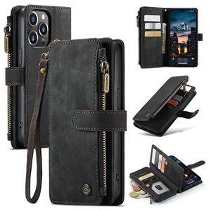 Caseme C30 Multifunctioneel iPhone 14 Pro Max Portemonnee Hoesje - Zwart