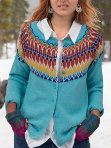 Casual Printed Sweater coat