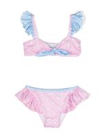 Monnalisa star-print ruffled bikini set - Rose