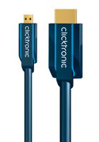 ClickTronic 3m Micro-HDMI Adapter HDMI kabel HDMI Type D (Micro) HDMI Type A (Standaard) Blauw