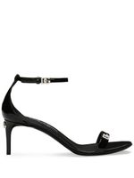 Dolce & Gabbana logo-plaque patent-leather sandals - Noir - thumbnail