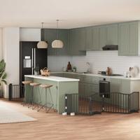 Hondenhek inklapbaar 8 panelen 640 cm populierenhout zwart