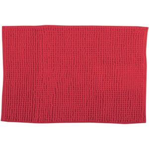 MSV Badkamerkleed/badmat voor op de vloer - rood - 40 x 60 cm - Microvezel   -