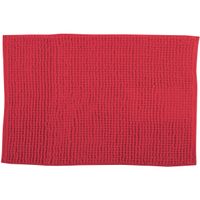 MSV Badkamerkleed/badmat voor op de vloer - rood - 40 x 60 cm - Microvezel   - - thumbnail