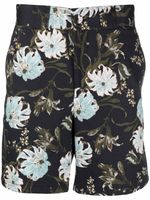 ERDEM short chino à fleurs - Noir