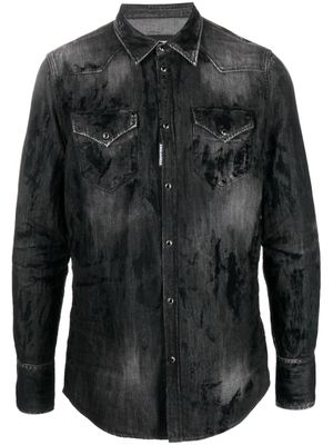 DSQUARED2 chemise en jean à effet usé - Noir