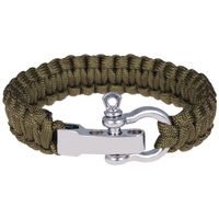 Paracord armband Legergroen met Zilver