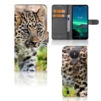 Nokia 1.4 | Telefoonhoesje | Met pasjeshouder | Baby Luipaard