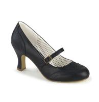 Pin Up Couture Pleaser Kitten Heel Flapper Pumps Red-41 (EU) / 11 (US)