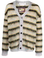 Marni cardigan en mohair à rayures - Jaune