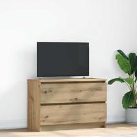 Tv-meubel ambachtelijk 80x35x54cm spaanplaat grijs eikenkleurig